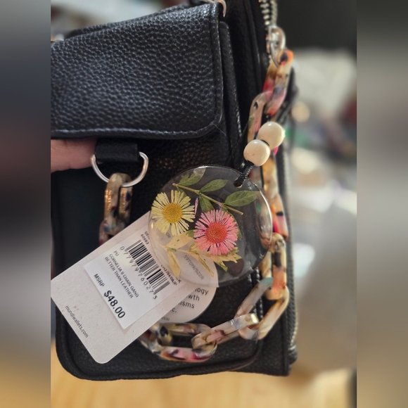 Mundi Black Women's Cornelia Bag with Multicolor Chain - Vegan Material - Picture 13 of 15